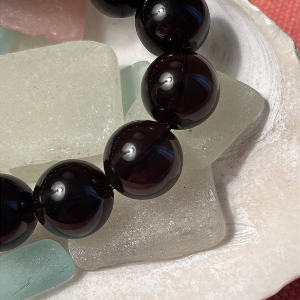 Smoky Quartz Beaded Bracelet - Picture 2 of 2